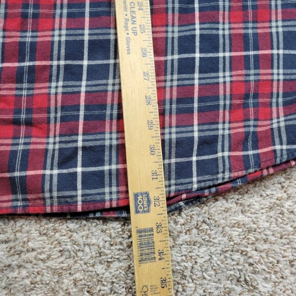 RedHead Flannel Shirt Mens 5XL Red Blue Plaid Long Sleeve Button Up - Picture 5 of 7